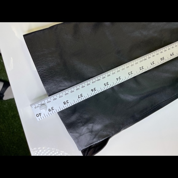 NWOT St John Collection Black Leather Pants Size 2 - Picture 6 of 9